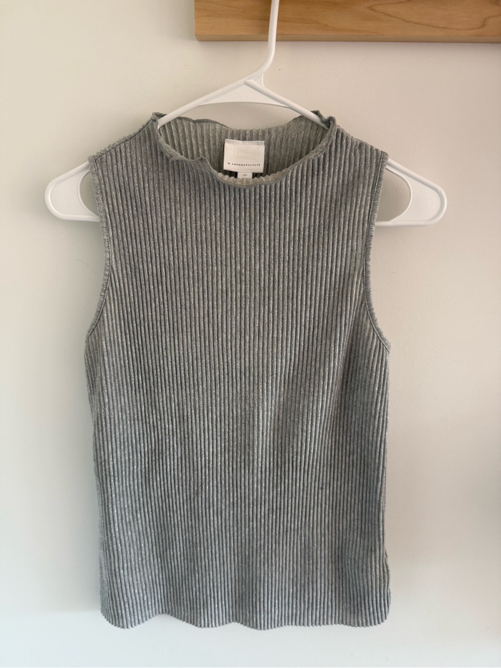 ett:twa by Anthropologie glistening ribbed knit sleeveless top XS
